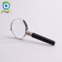 50MM Semi-Metal Handheld Magnifier with Optical Glass Lens 3x Magnification Metal Frame and ABS Handle for Reading Repairing