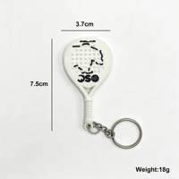 Llavero de PVC con Diseño Detallado en Relieve de Raqueta de Squash/Pádel Premium, Recuerdo Pequeño con Certificación CE, Ideal como Regalo para Membresías Fitness