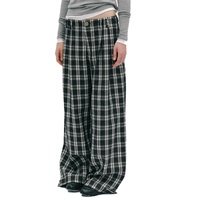 Pantalon de costume classique à carreaux pour homme, coupe ample et large, de haute qualité, plissé, pour la vente en gros