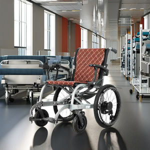 Hubang上海アルミニウム合金折りたたみ式バック調節可能なパワーリフトアップシートブレーキ折りたたみ式軽量電動車椅子 - Product Image 5