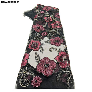 Pizzo Bianco Ricamato a Rete con Fiori di Rosa per Abiti da Sposa e da Cerimonia Donna - Product Image 2