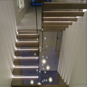 DAIYA <span class=keywords><strong>escalier</strong></span> en bois avec semelle en bois de hêtre en verre trempé - Product Image 3