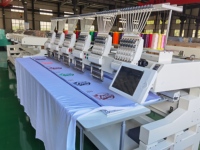 Machine à coudre à 6 têtes personnalisée du Zhejiang, 12-15 aiguilles, 400*450 mm, grande broderie, fonctionnement informatisé professionnel