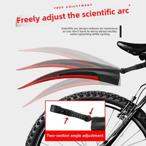 Verbreitertes Hochleistungs-Kunststoff-Fahrrad-Schutzblech-Set, farbig, vorne und hinten, verstellbar, für MTB, Rennrad und Citybike - Product Image 2