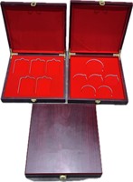 Grande boîte à badges en bois pour médailles Boîte cadeau de luxe pour plusieurs pièces en or et argent