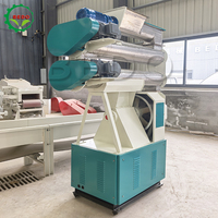 Machine à granulés pour bétail et volailles 1-2T, ligne de production d'aliments pour animaux, machine à granulés à matrice annulaire pour bovins et ovins avec certification CE