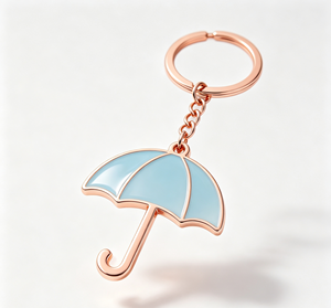 Porte-clés parapluie en métal personnalisé, porte-clés émaillé, pendentif porte-monnaie or rose, accessoire cadeau - Product Image 2