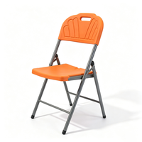 Chaise pliante orange pour hôtel, siège pliant en plastique pour salle de banquet, restaurant, mariage et conférence