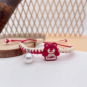 2025New MuFeng venta al por mayor bohemio niños lindo dibujos animados colorido regalo Día de la madre hoja <span class=keywords><strong>perro</strong></span> gato oso hecho a mano pulsera con cuentas - Product Image 5