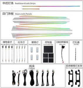 Para Volkswagen Passat Factory Direct LED Symphony Kit de luz ambiental con 64 colores para Lingdu <span class=keywords><strong>Bora</strong></span> Tiguan Passat Luces interiores - Product Image 5