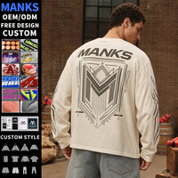 T-shirts pour hommes de haute qualité, imprimés sur mesure, coupe ample, manches longues, style streetwear, fabricant OEM en gros