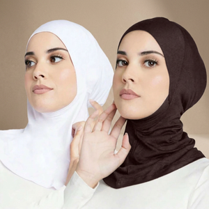 Hijab carré en modal pour femmes, respirant, à porter au quotidien, écharpe musulmane, couleur unie, blanc, marron - Product Image 3