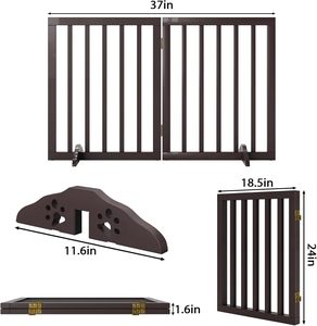 Puerta de Seguridad para Bebés y Mascotas Extra Ancha de 29.5-51'' con Puerta para Caminar y Cierre Automático, para Escaleras y Puertas, Color Negro - Product Image 5