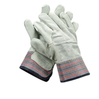 Gants de travail en cuir de vachette pleine fleur de style occidental jaune rouge pour homme femme