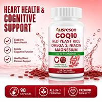 Ausreson Capsules de CoQ10 à base de levure de riz rouge, Complément pour la santé cardiaque, 200mg 400mg, Vitamines en vrac, Stimulant immunitaire biologique, Capsules de CoQ10