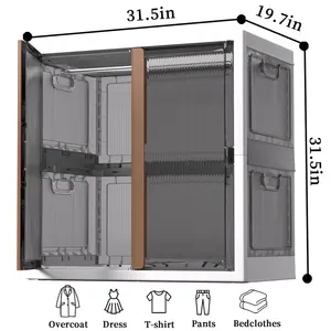 150Lスタッカブルオーガナイザーボックス両開きプラスチックコンテナ収納用