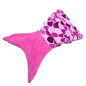 Mantas de cola de sirena personalizadas, manta de cola de sirena colorida de arcoíris de franela bonita usable brillante - Product Image 1