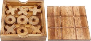 素朴な装飾ウッドTic Tac Toe & 4 in-Rowテーブルゲームセット折りたたみ式金属チェスボード家族とチェス愛好家 - Product Image 2