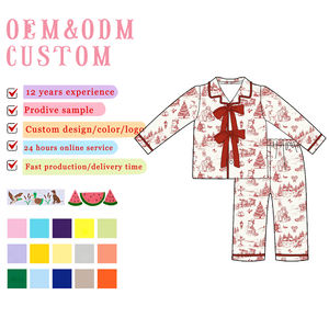 Wholesale Woman Soft Cotton <strong>Christmas</strong> <strong>Pyjamas</strong> Custom <strong>Couple</strong> Matching Pajamas Two Piece Sets Long Sleeve Adult Mom Sleepwears - Product Image 2