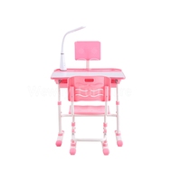 Bureau d'étude réglable en hauteur, grande Table de rangement pour enfants, avec tiroirs de rangement, Led