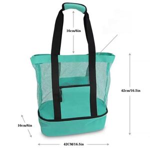 Sac fourre-tout isotherme pour pique-nique, sac de rangement de voyage en maille pour hommes et femmes, idéal pour le sport - Product Image 2