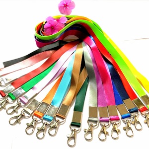 Anti Tensile Metal Buckle Orange Colorful Heat Transfer Thicken Polyester Lanyard Sling Name Tag Card Holder Strap Welcome Gifts