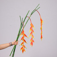 Fleur artificielle artisanale en PVC, longue tige, style oiseau de paradis, pour décoration de mariage et d'intérieur (vente en gros)