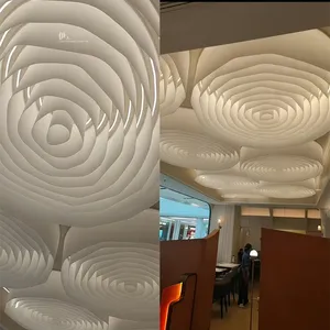 Soffitto in carta testurizzata francese, decorazione per soffitto in carta testurizzata a goccia d'acqua, soffitto in tessuto con <span class=keywords><strong>sfondo</strong></span> semitrasparente - Product Image 4