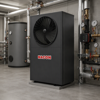 Pompe à chaleur air-eau intégrée à cascade haute température 14KW Max 95°C, ventilateur DC, R32+R515B, haute efficacité, sans réservoir, pour usage domestique