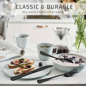 Ensemble de couverts en argent noir de luxe de haute qualité, ensemble de couverts noirs 5 pièces, couverts en acier inoxydable, ensemble de couverts - Product Image 5