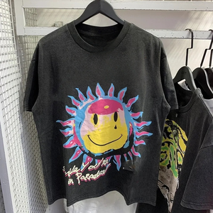 Venta caliente 2025 VALE SPORTS DIVISION Hombres Peso pesado Loose Fit Anti-Pilling 100% Algodón Manga corta Carta Imprimir Camisetas - Product Image 4