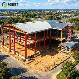 Entrepôt Commercial Préfabriqué en Structure Acier Solaire pour Bâtiments Industriels, Atelier Prêt à l'Emploi, Construction à Panneaux Lourds - Product Image 1