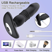 Anal Plug Vibrator mit Kabelloser Fernbedienung, Stoß- und Vibrationsdildo 2-in-1, Prostata-Massagegerät für Frauen und Männer Vergnügen