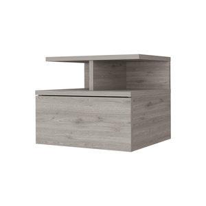 Table de chevet flottante Augusta à 2 niveaux et 1 tiroir, rangement mural pour chambre à coucher - Product Image 5