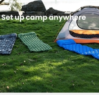 Matelas gonflable ultraléger pliable en nylon TPU Tapis de couchage imperméable pour le camping avec oreiller pour la randonnée pédestre