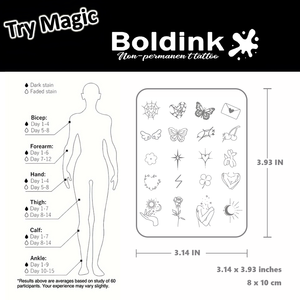 Autocollant de tatouage semi-permanent imperméable pour doigt, motif étoile, trèfle, rose, papillon, sexy, personnalisé, esthétique, de la marque Boldink - Product Image 4