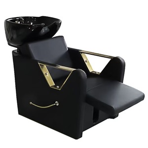 Sillón de Lavado de Cabello Metálico de Lujo para Salón de Belleza, con Elevación Manual y Color Personalizable - Product Image 1