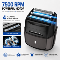 Rasoir électrique à lames mobiles MRY Professional 4 lames 7500 tr/min haute vitesse étanche IPX6 pour hommes, idéal pour les voyages avec charge rapide Type-C