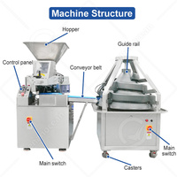 Machine à découper la pâte à biscuits entièrement automatique OCEAN, diviseuse et rondeuse de pâte à pain, machine à faire la pâte à pizza 25g
