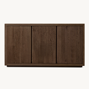 Sassanid OEM classico rustico rovere carattere lusso soggiorno Julien tripla porta credenza - Product Image 4
