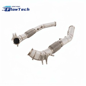 ท่อลงตรงสแตนเลส T304 + ชุดท่อหน้าพร้อมแผ่นกันความร้อนสำหรับมาเซราติ MC20 3.0T V6 - Product Image 3