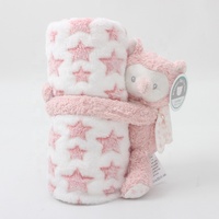 Couette en flanelle super douce en coton PP, motif girafe et ours, jouet en peluche, couette climatisante