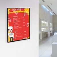 Panneau de boîte à lumière LED ultra mince profilé en aluminium A1-A4 panneau d'affichage de bannière rétro-éclairé en verre trempé pour la publicité