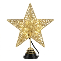 Glitzernder LED-Fünfzackstern Weihnachtsbaum-Dekoration Leuchtende Baumverzierung Festtagsornament
