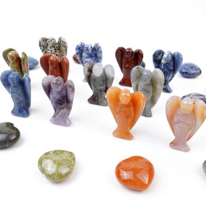 Ensemble de cœurs d'ange en matériaux semi-précieux naturels polis, très vendu, pour la décoration de la maison - Product Image 4