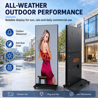 Afficheur de sol portable LED AOYI - Afficheur LED pliable avec technologie COB pour usage commercial