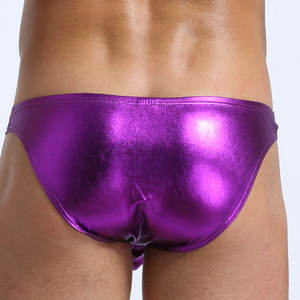 Slip a triangolo da <span class=keywords><strong>uomo</strong></span> a tinta unita popolari a vita bassa intimo sexy mutande attillate in <span class=keywords><strong>ecopelle</strong></span> pantaloncini <span class=keywords><strong>pantaloni</strong></span> sportivi macho gay - Product Image 1