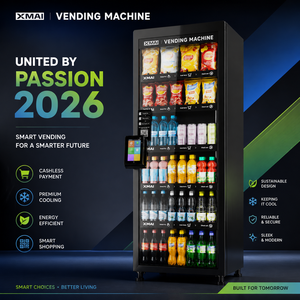 XMAI AI Vision Vending Machine LED Display Camera Recognition Card Payment 4G Remote Inventory Management for Snacks 520L