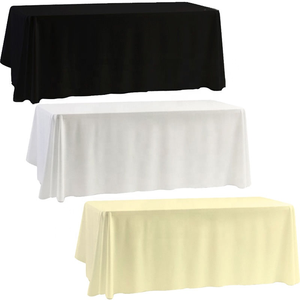 Bianco Nero del commercio all'ingrosso Avorio Partito Del Poliestere Tovaglia Rotonda Piazza Rettangolare Tavola di Nozze panno - Product Image 2