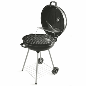 Barbecue rond avec couvercle et 2 roues 57x90cm - Product Image 1